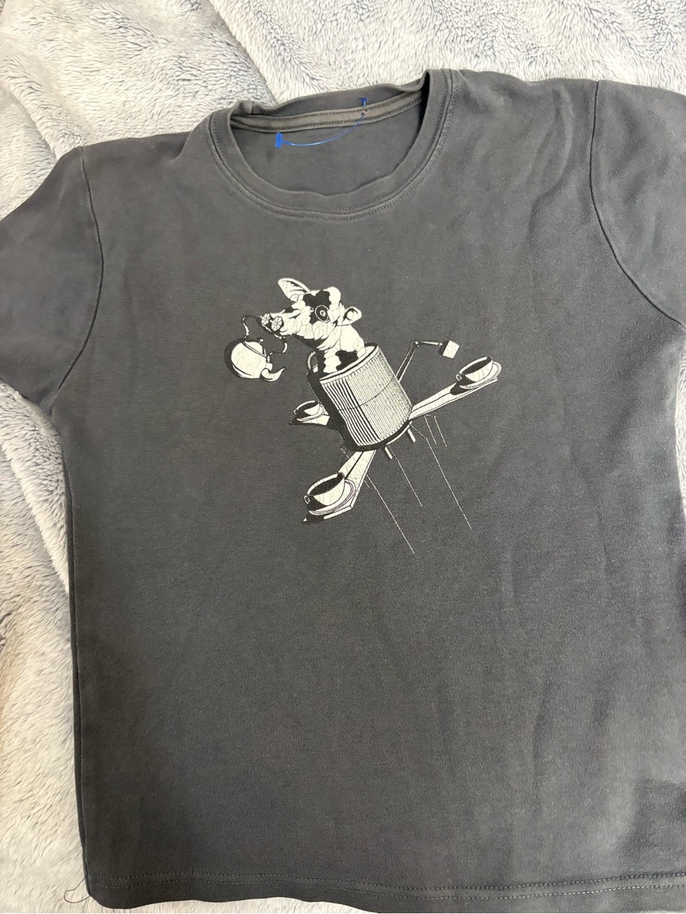 Graphic Grey Tee with White Illustration